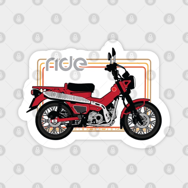 Ride honda trail 125 red Sticker by NighOnJoy